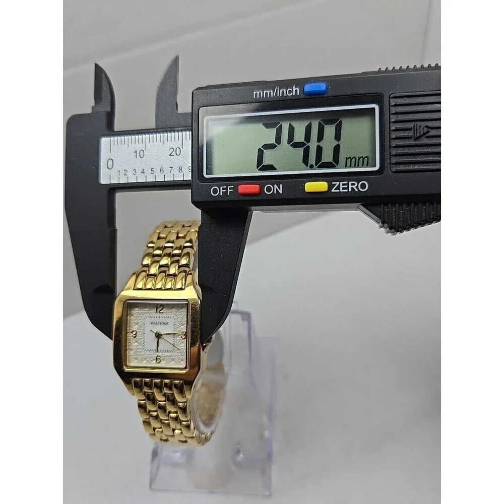 Waltham WAW045 Gold Tone Square Quartz Womens Watch New Battery Size Small